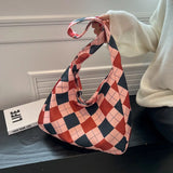 Canvas Shoulder Bag Women Tie Cross-body Shopping Handbag