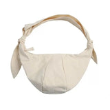 Women Canvas Hobos Tie Cross-body Shoulder Bag Solid Large Capacity