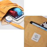 Canvas Shoulder Bag Women Preppy Style Large Capacity Bookbag
