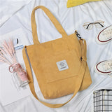 Canvas Shoulder Bag Women Preppy Style Large Capacity Bookbag
