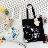 Canvas Shoulder Bag Cartoon Sweet Lovely Daily Preppy Students Shopping