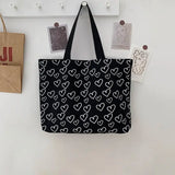 Canvas Shoulder Bag Women Large Capacity Printed All-match Zipper Style
