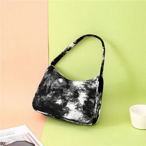Shoulder Bags Women Canvas Tie-dye Vintage Underarm Bag All-match