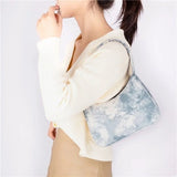 Shoulder Bags Women Canvas Tie-dye Vintage Underarm Bag All-match