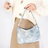 Shoulder Bags Women Canvas Tie-dye Vintage Underarm Bag All-match