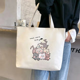 Women Cartoon Printed Shoulder Bags Large Capacity Totes
