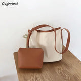 Canvas Shoulder Bag Women Large Capacity Tote Shopping Travel Bucket Handbag