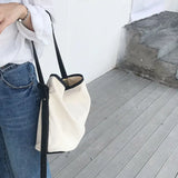 Canvas Shoulder Bag Women Large Capacity Tote Shopping Travel Bucket Handbag