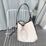 Canvas Shoulder Bag Women Large Capacity Tote Shopping Travel Bucket Handbag
