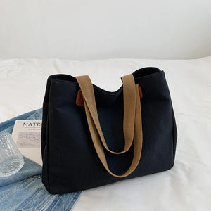 Shoulder Bags Women Casual Large Capacity Patchwork Canvas Ladies