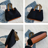 Shoulder Bags Women Casual Large Capacity Patchwork Canvas Ladies