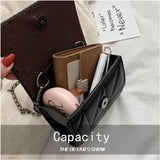 Women Chain Mini Flap Bag Crossbody Solid Brief Cover