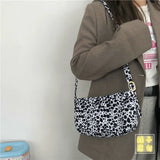 Shoulder Bags Women Cow Pattern Underarm Students All-match Style