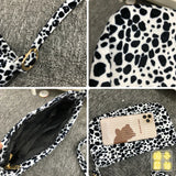 Shoulder Bags Women Cow Pattern Underarm Students All-match Style