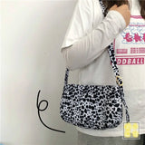Shoulder Bags Women Cow Pattern Underarm Students All-match Style