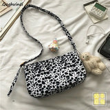 Shoulder Bags Women Cow Pattern Underarm Students All-match Style