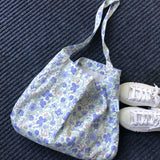Floral Shoulder Bag Women Cross-body Totes Double Layer Cotton Pouch