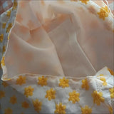 Women Daisy Embroidery Floral Cotton Pouch Handbags