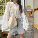 Denim Crossbody Shoulder Bag Vintage Casual Tote