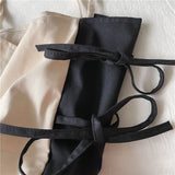 Shoulder Bags Women Patchwork Bow Sweet Large Capacity Shopping Canvas Bag