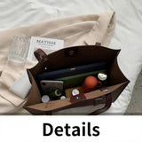 Shoulder Bags Women Large Capacity PU Leather Handbag Retro Portable Casual Tote