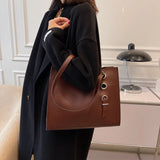 Shoulder Bags Women Large Capacity PU Leather Handbag Retro Portable Casual Tote