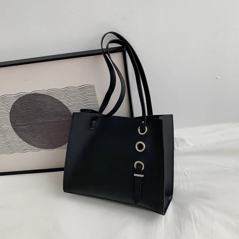 Shoulder Bags Women Large Capacity PU Leather Handbag Retro Portable Casual Tote