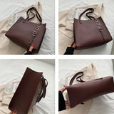 Shoulder Bags Women Large Capacity PU Leather Handbag Retro Portable Casual Tote