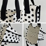Shoulder Bags Women Dot Canvas Handle Ins Classic Vintage Student All-match