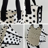 Shoulder Bags Women Dot Printed Large Capacity Canvas Sweet Handbags