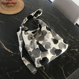 Vintage Dot-print Shoulder Bag Large Capacity Zipper Tote