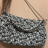 Shoulder Bag Women Maple Leaf Jacquard Beading Crossbody High Ladies