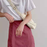 Women Floral Embroidery Canvas Crossbody School Bag