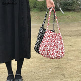Shoulder Bags Women Embroidery Floral All-match Handbags Underarm Bag Ladies Lar