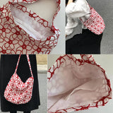 Shoulder Bags Women Embroidery Floral All-match Handbags Underarm Bag Ladies Lar