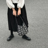 Shoulder Bags Women Embroidery Floral All-match Handbags Underarm Bag Ladies Lar