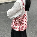 Shoulder Bags Women Embroidery Floral All-match Handbags Underarm Bag Ladies Lar