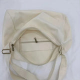 Canvas Shoulder Bag Women Casual Travel Solid Color Large Capacity
