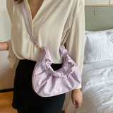 Shoulder Bags Women Ruched Hobos Solid All-match 4 Vintage