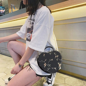 Floral Shoulder Bag Women Casual Handbag Zipper Sweet Purse All-match Satchel