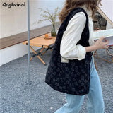 Floral Jacquard Shoulder Bag Large Capacity All-match Handbag