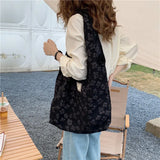 Floral Jacquard Shoulder Bag Large Capacity All-match Handbag