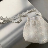 Women Floral Lace Shoulder Bag Sweet Cross-body Handbag All-match Stylish