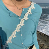 Women Floral Lace Shoulder Bag Sweet Cross-body Handbag All-match Stylish