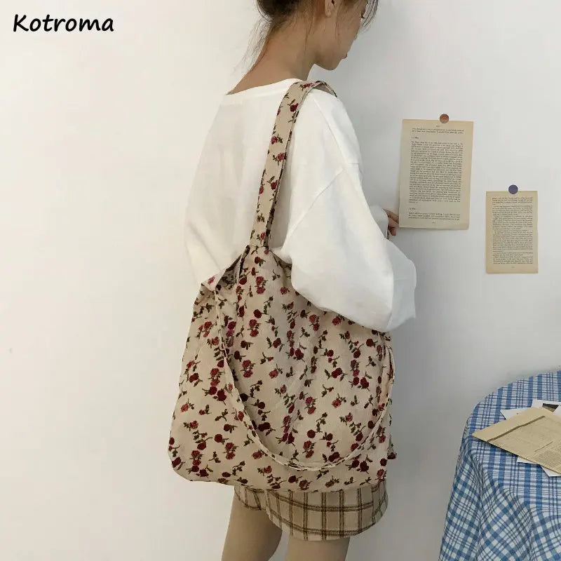 Floral Vintage Totes Big Capacity Shoulder Bag