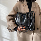 Shoulder Bags Women Folds Large-capacity Casual Totes Solid Handbags