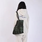 Green Leopard Shoulder Bag Women Large Capacity Canvas Handbag