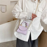Shoulder Bag Women Handle Handbag Chain Cross-body PU Leather