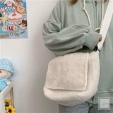 Harajuku Winter Plush Shoulder Bag Girls Large-capacity Handbag
