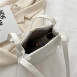 Shoulder Bags Women Lace Floral Capacity Female All-match PU Leather